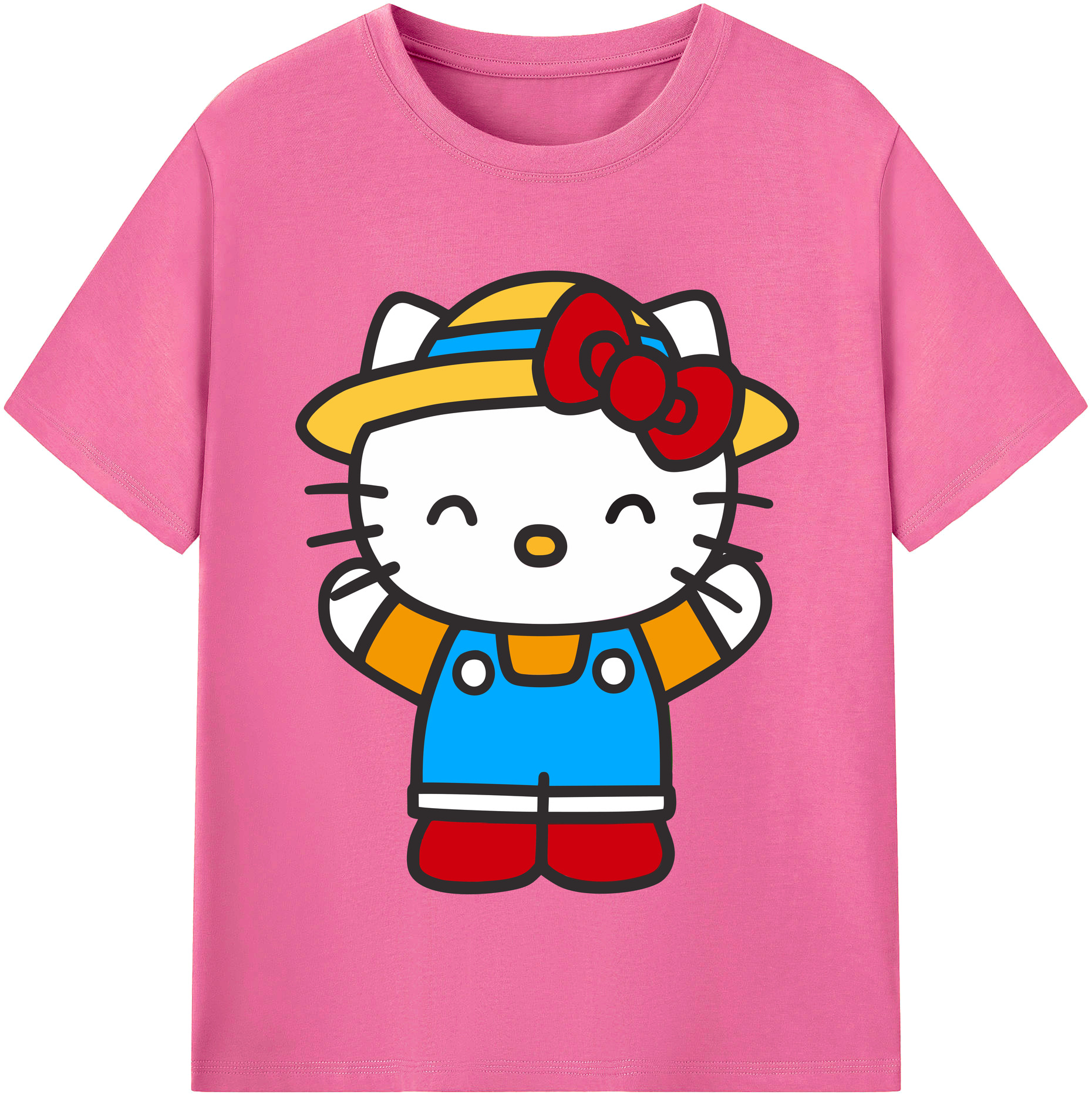 （画像用） Hello Kitty ハローキティ レディースカジュアルプリントTシャツ（綿100％）